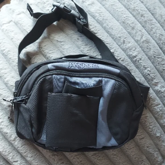 Jansport | Bags | Jansport Black And Gray Belt Bag Sleek Sporty Design |  Poshmark